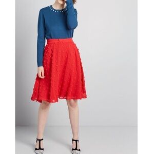 ModCloth fizzy polka dot bow waist skirt NWOT